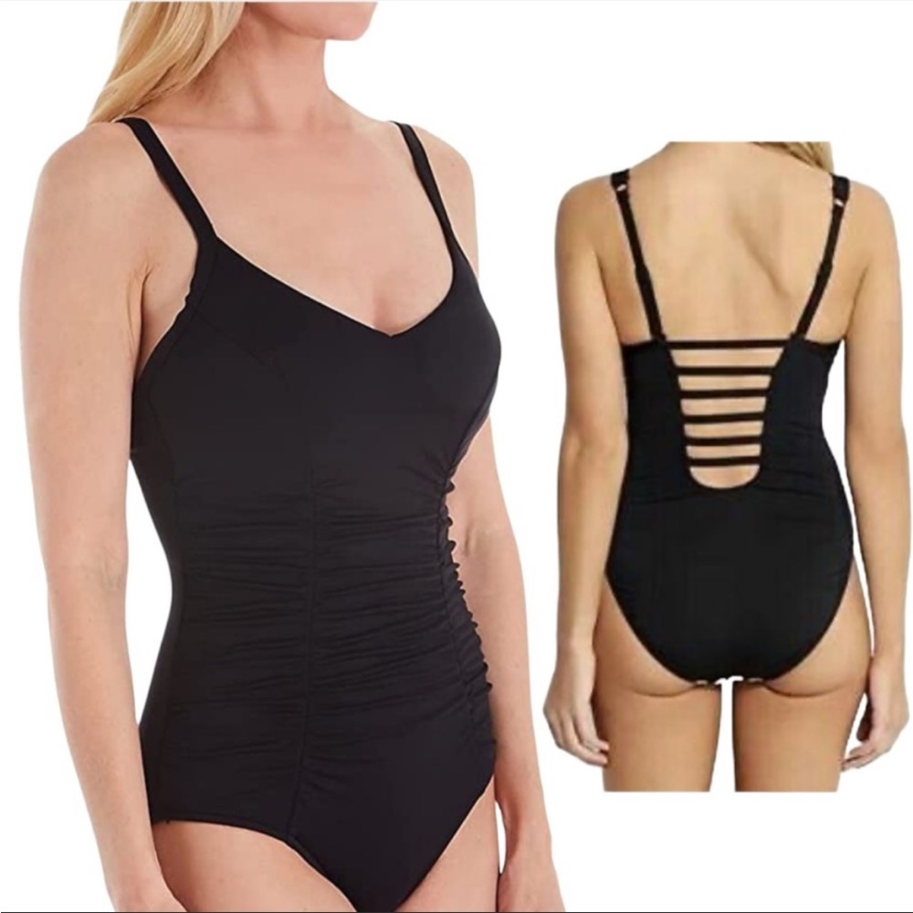 Seafolly Swimwear US SIZE 6 - DD Cup Black One Piece 10729DD065 NEW NWT